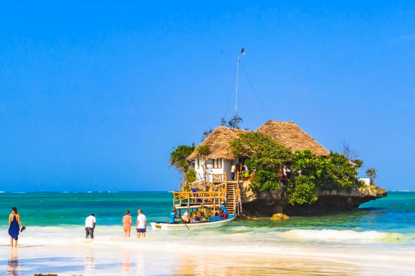 The Rock Restaurant ocean view dining on rock in Indian Ocean